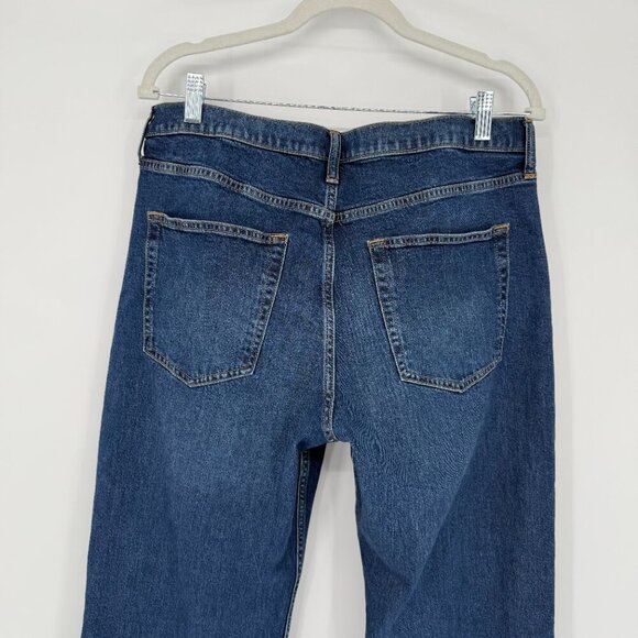 Gap 90s Loose Mid Rise Dark Indigo Size 12L Straight Leg Basic - Picture 3 of 11